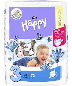 72 Couches Happy Bella Baby Midi 3 (5 à 9kg)