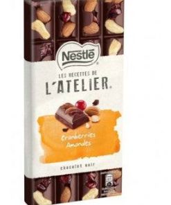 Chocolat Noir Cranberries Amandes et Noisettes les Recettes de L&rsquo;Atelier Néstlé 195 G