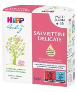 HiPP, Salviettine Delicate Multipack, 4 x 56 Pezzi