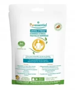 Puressentiel Pastiglie Gommose Aroma Stress, 45 Pastiglie, Vegan, Gusto Mandarino, Rilassamento, Benessere Mentale