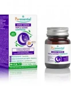 Puressentiel Sonni Sereni Compresse Tripla Azione 15 Compresse – Oli Essenziali e Melatonina